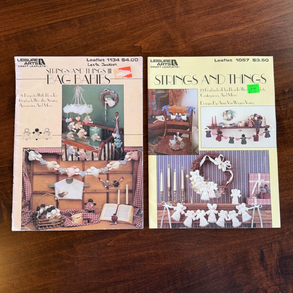 Vintage 1980s Leisure‎ Arts Strings and Things Bag Babies Craft 1057 1134 Lot 2